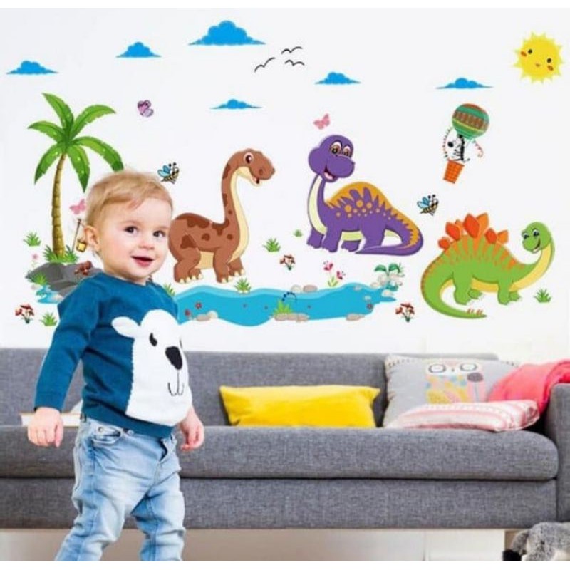 Jual Stiker Dinding Wallstiker 60x90cm Motif Karakter Dinosaurus