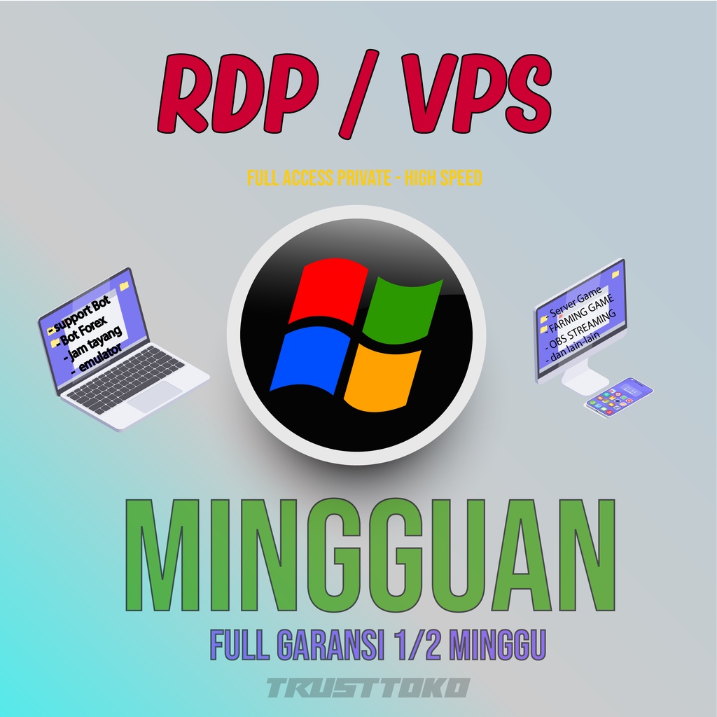 Jual Rdp Vps Windows Mingguan Full Garansi Akses Administrator