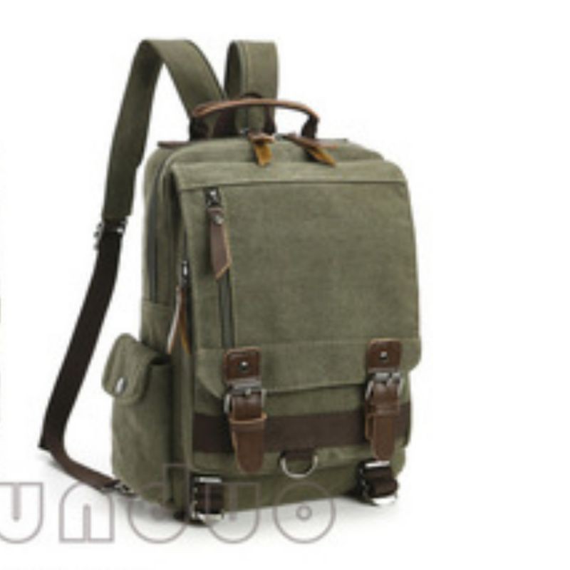 Jual Multifungsi Tas Ransel Vintage Canvas Tali Resleting Legum S