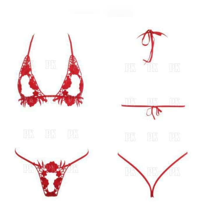 Jual TERLARIS ACB137 Bikini String Bra Set Halterneck Open Cup