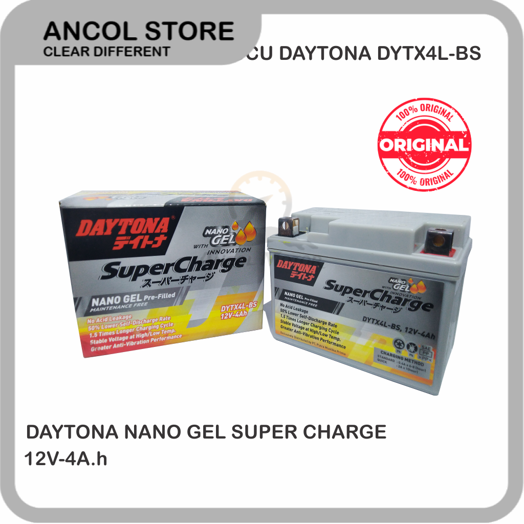 Jual Accu Daytona DYTX4L BS NANO GEL 12V 4Ah Aki GTZ5S YTZ5S MTZ5S Hi