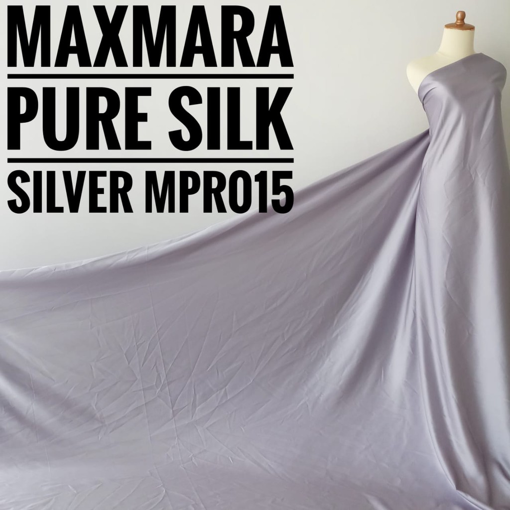 Jual Kain Meteran Maxmara Pure Silk Silver MPR015 0 5M Shopee Indonesia