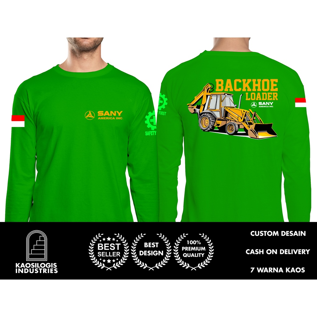 Jual Kaos Lengan Panjang Alat Berat Backhoe Loader Sany Pertambangan Db