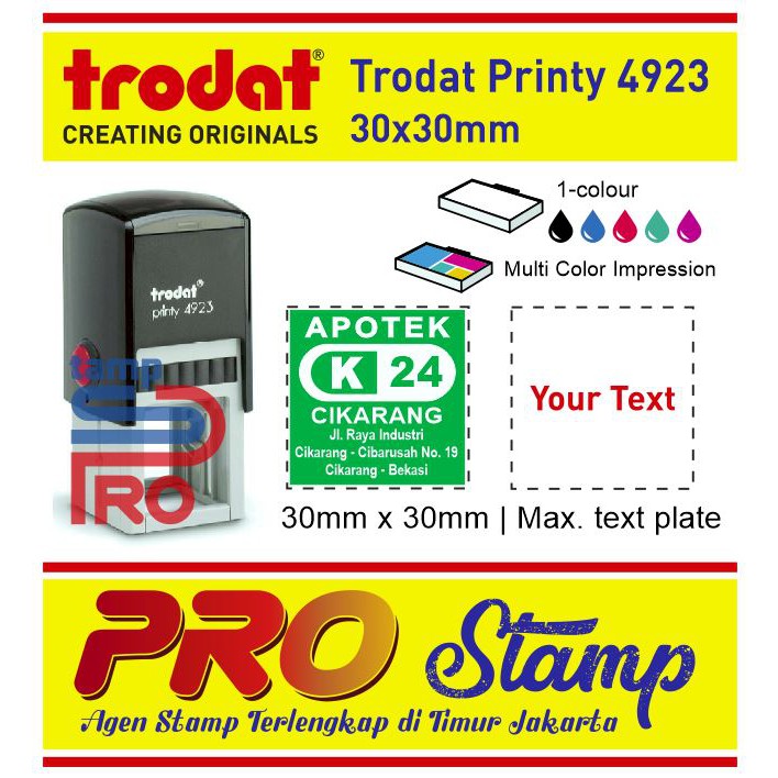 Jual Stempel Warna Otomatis Custom Trodat Printy 4923 Shopee Indonesia