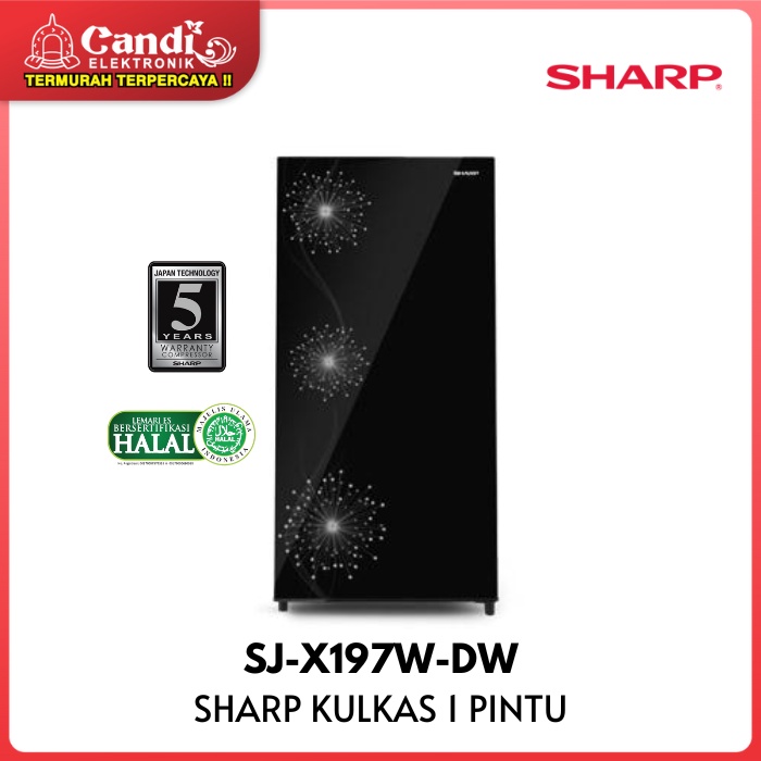 Jual SHARP Kulkas 1 Pintu Kapasitas 185 Liter SJ X197W DW Shopee