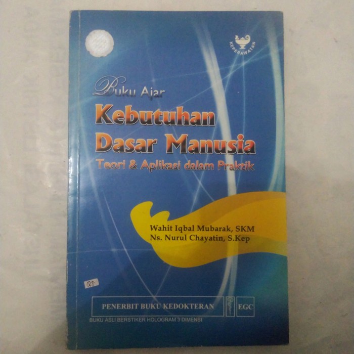 Jual Buku Ajar Kebutuhan Dasar Manusia Teori Dan Aplikasi Dalam Praktik