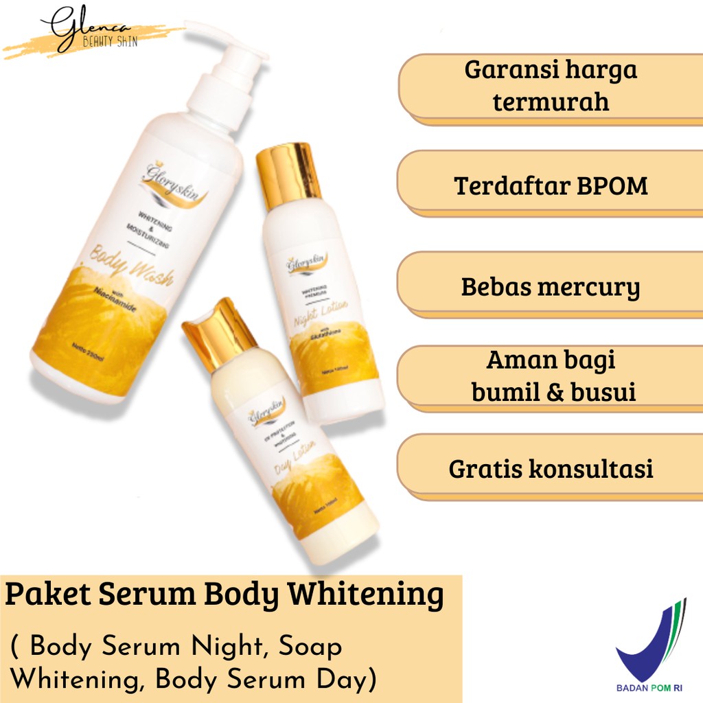 Jual Paket Body Lotion Pemutih Badan Permanen Bpom Gloryskin Shopee