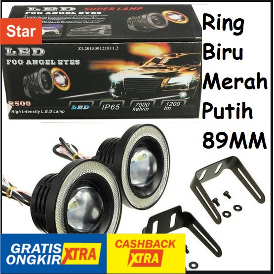 Jual LED FOGLAMP ANGEL EYES 89MM LED FOG LAMP ANGEL EYES UNIVERSAL