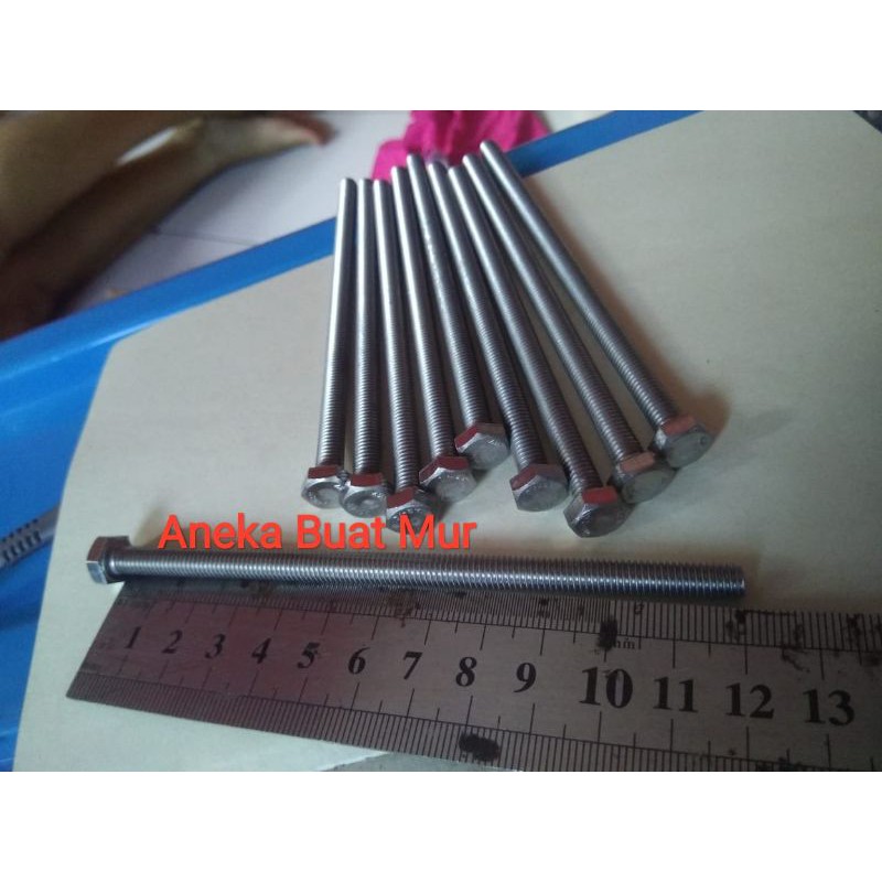 Jual Baut Hexagonal Stainless Stainlis M6 X 120mm Atau Baut 10 Panjang