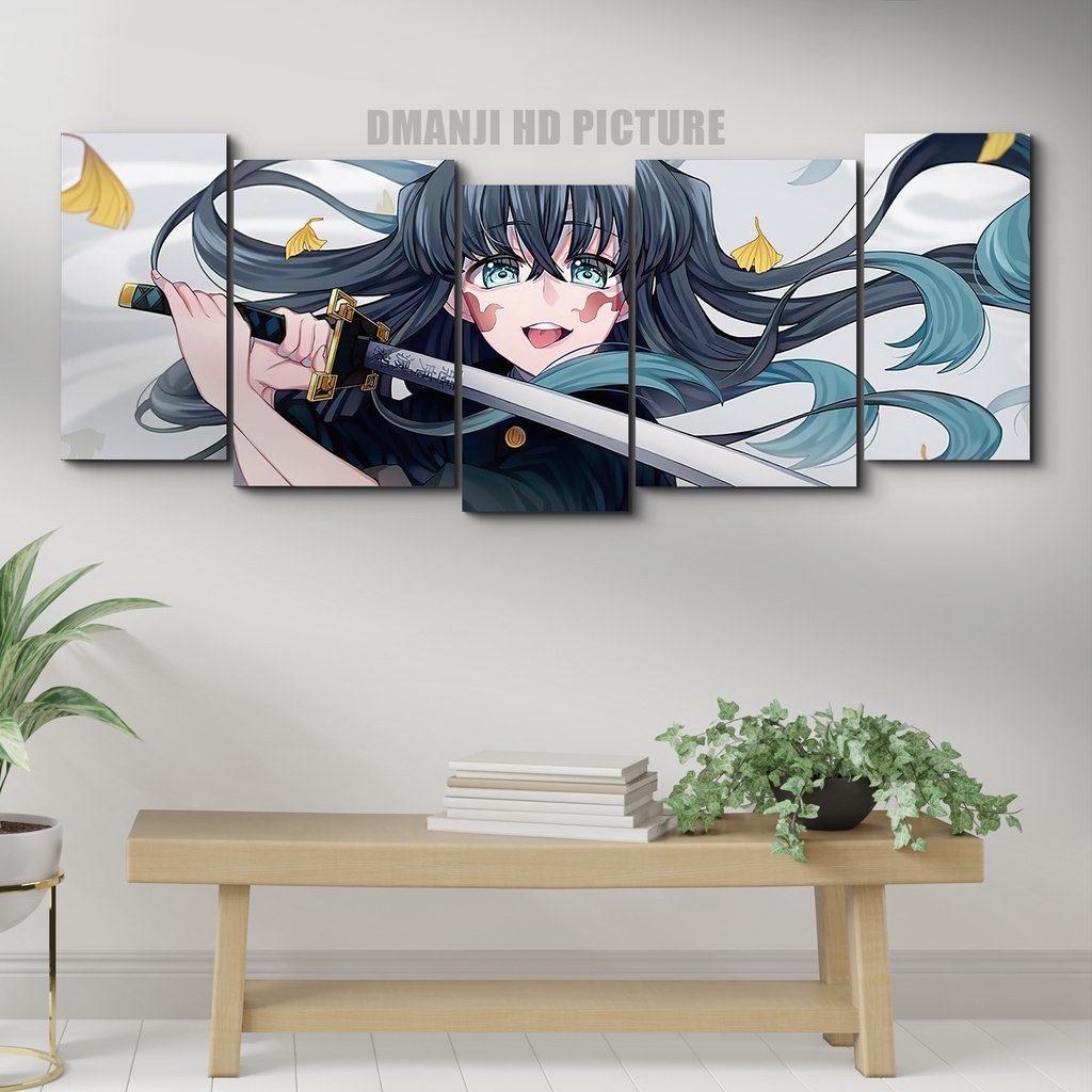 Jual POSTER KAYU MULTIPANEL TOKITOU MUICHIRO DEMON SLAYER HIASAN