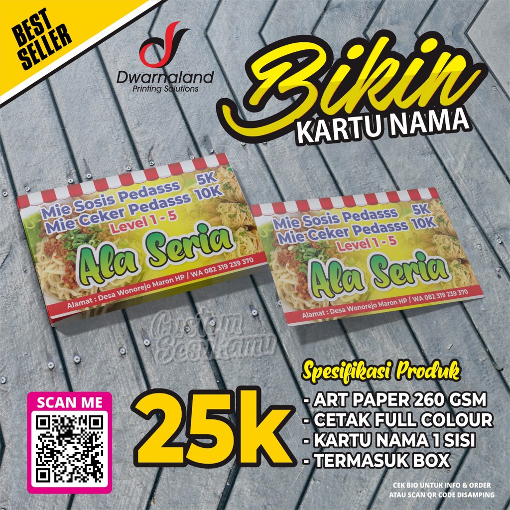 Jual CETAK KARTU NAMA MURAH 100 PCS 1 SISI FREE BOX Shopee Indonesia