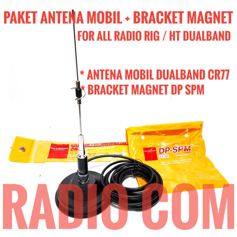 Jual Paket Antena Radio Mobil Dualband Cr Plus Bracket Magnet Dp Spm