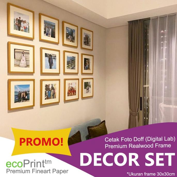 Jual Paket Cetak Foto Bingkai Minimalis Home Decor Set 10R Wall Dekor