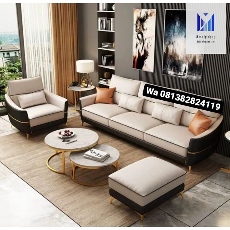 Jual Sofa Kulit Super Mewah Model Terbaru Kualitas Premium Gaya