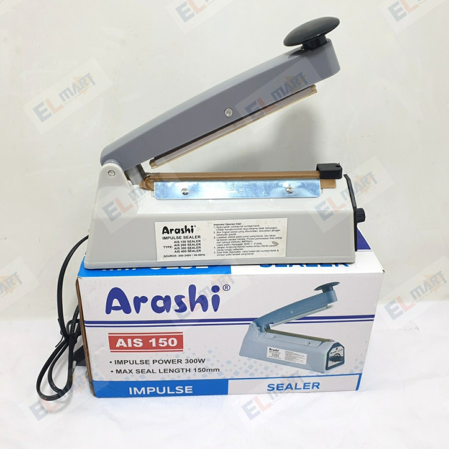 Jual Impulse Sealer Alat Mesin Press Perekat Plastik ARASHI AIS 150