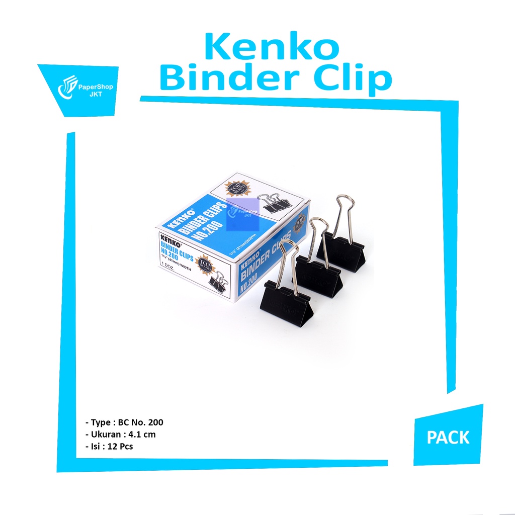 Jual Kenko Binder Clip Penjepit Klip Kertas Dokumen File Besar