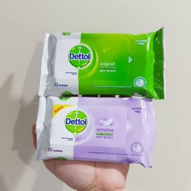 Jual DETTOL TISSUE BASAH WET WIPES ANTIBACTERIAL ISI 10 ORIGINAL DAN