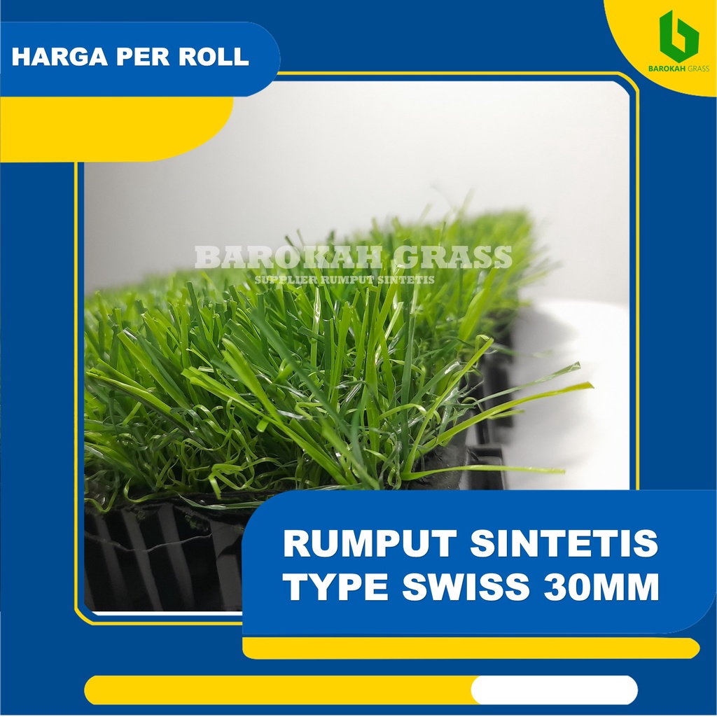 Jual Harga Pabrik Karpet Rumput Sintetis Per Rol Type Swiss 30mm 3cm