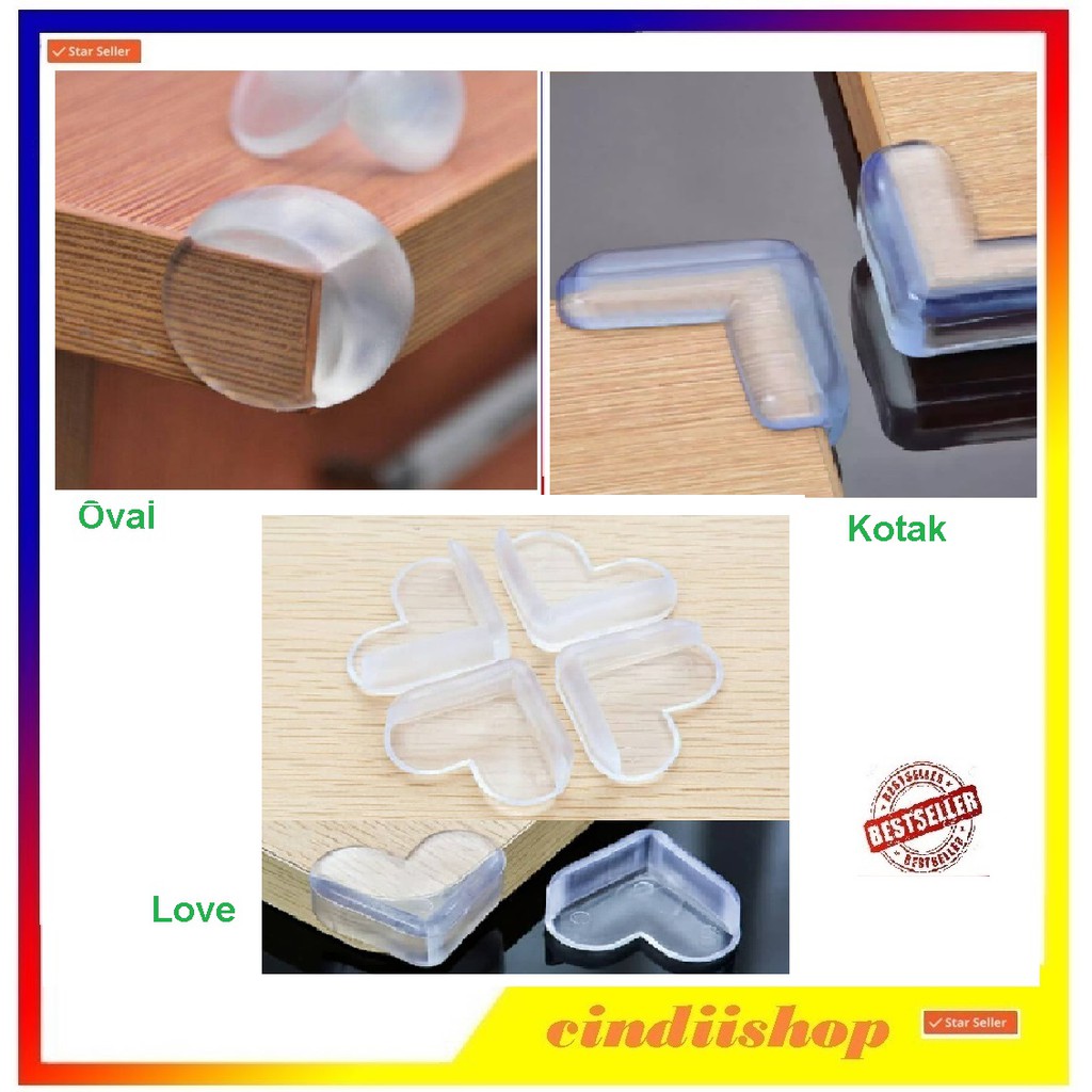 Jual Pelindung Sudut Siku Meja Oval Kotak Love Perabot Silicon