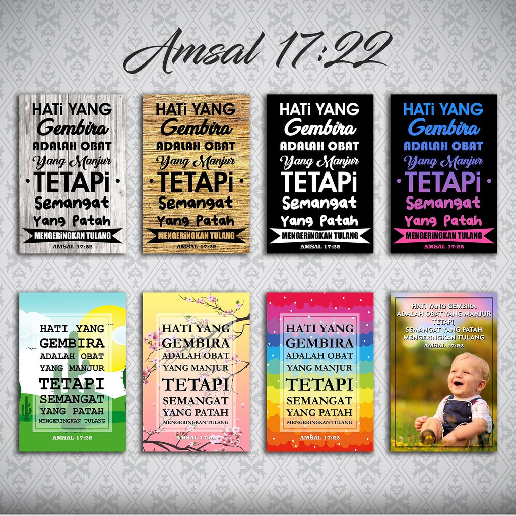 Jual Hiasan Dinding Nasrani Poster Kutipan Ayat Amsal 17 22 Walldecor