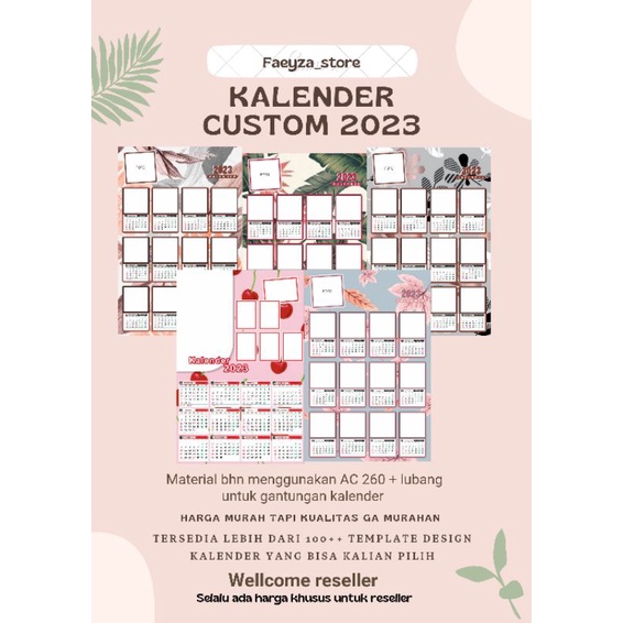 Jual Kalender Dinding Custom Shopee Indonesia