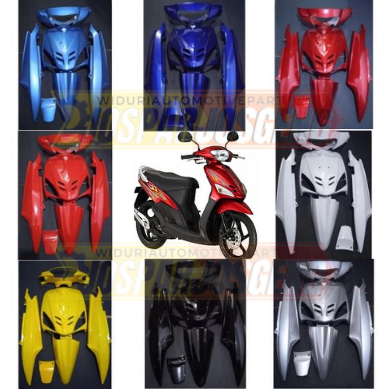 Jual FULLSET COVER BODY HALUS MIO SPORTY MIO LAMA HITAM PUTIH BIRU