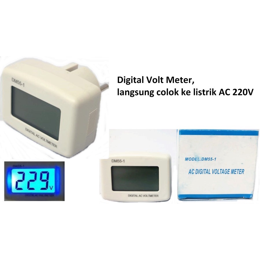 Jual Volt Meter Digital AC 220V Untuk Cek Volt Tengangan PLN Tinggal