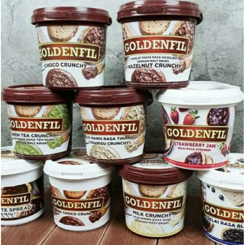 Jual GOLDENFIL 1 Kg Selai Coklat Dark Choco Crunchy Hazelnut Tiramisu