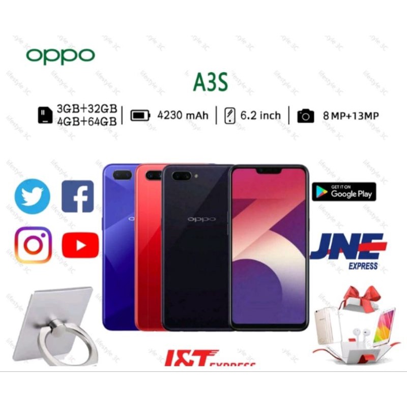 Jual HP Oppo A3s RAM 6 128GB 6 2Inches Indonesia Smartphone Garansi 1