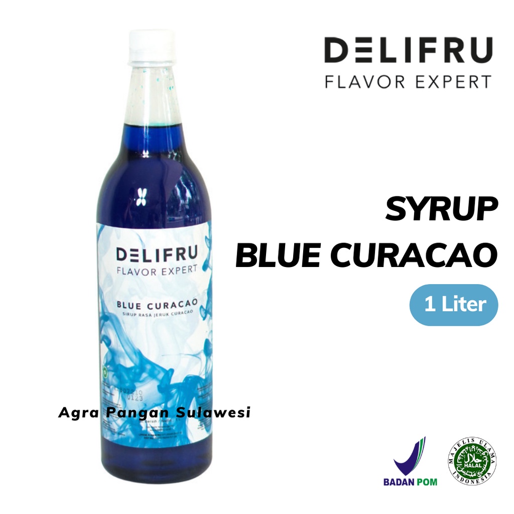 Jual Syrup BLUE CURACAO Delifru Sirup Kurasao Biru Premium 1 L 1000