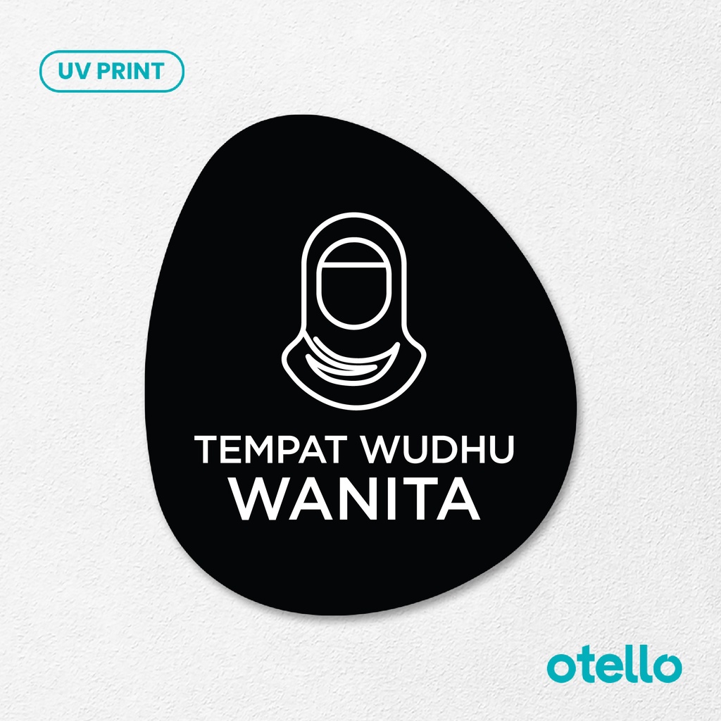 Jual Tempat Wudhu Wanita Sign Board Akrilik Tempel Dinding Papan