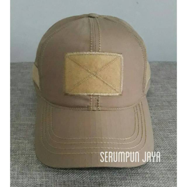 Jual Topi Tactical Tan Velcro Premium Quality Perekat Ripstop Outdor