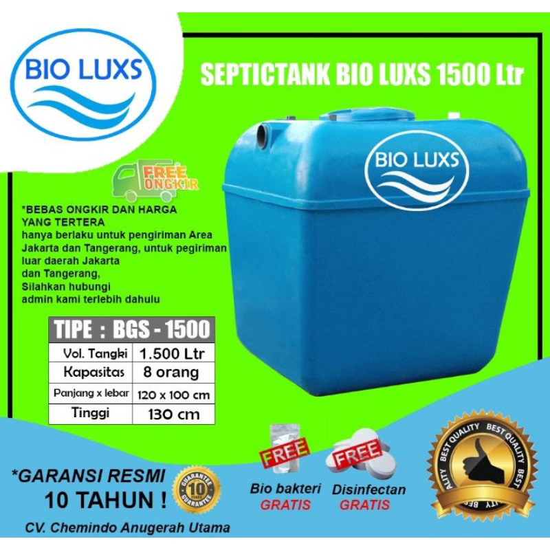 Jual Septic Tank Bio Biotech Bioluxs Biofil BGS 1500 Liter Shopee