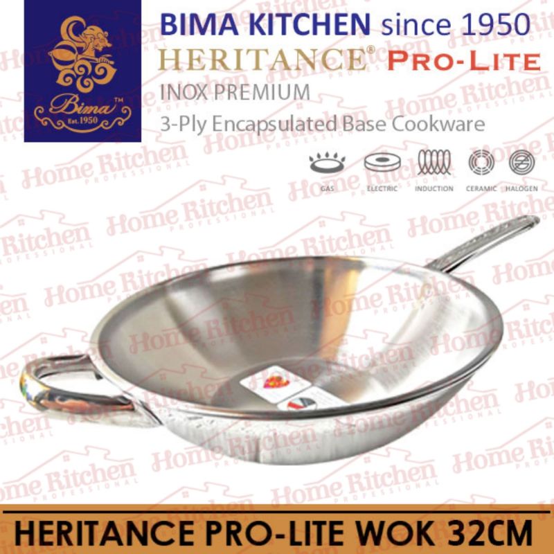 Jual Bima Western Wok Heritance Pro Lite Stainless Induksi 28cm 32cm