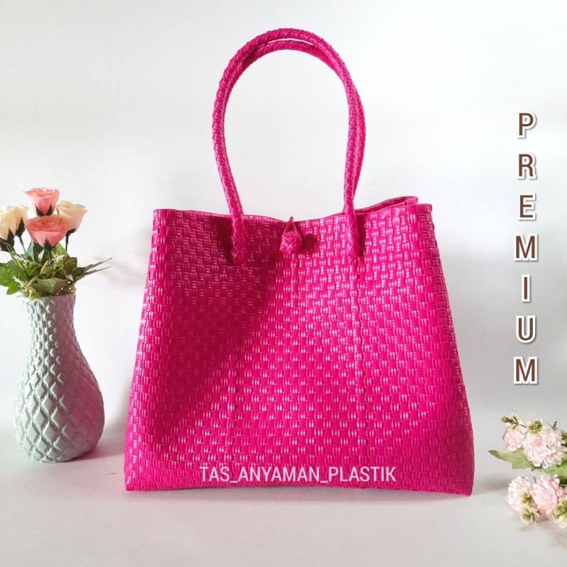 Jual BEST SELLER Tas Wanita Anyaman Plastik Jali Pastel Series Premium