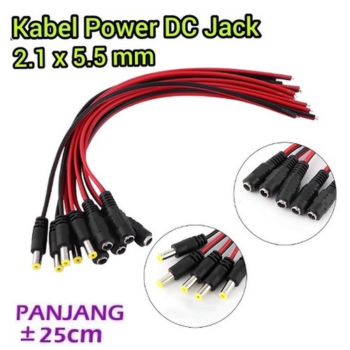 Jual Jack Dc Male Female Connector Kabel Power Colokan CCTV Arduino