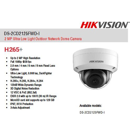 Jual Hikvision Cctv Ip Camera Ds Cd Fwd I Powered By Darkfighter