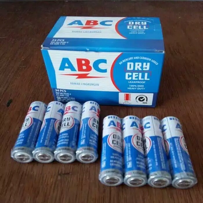 Jual 1 PAK BATERAI ABC BIRU AA A2 DRY CELL HIJAU BATRAI JAM ABC ISI