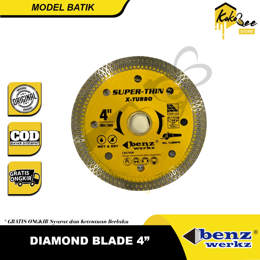 Jual Mata Potong Keramik 105 Mm Batik Diamond Blade Turbo Basah