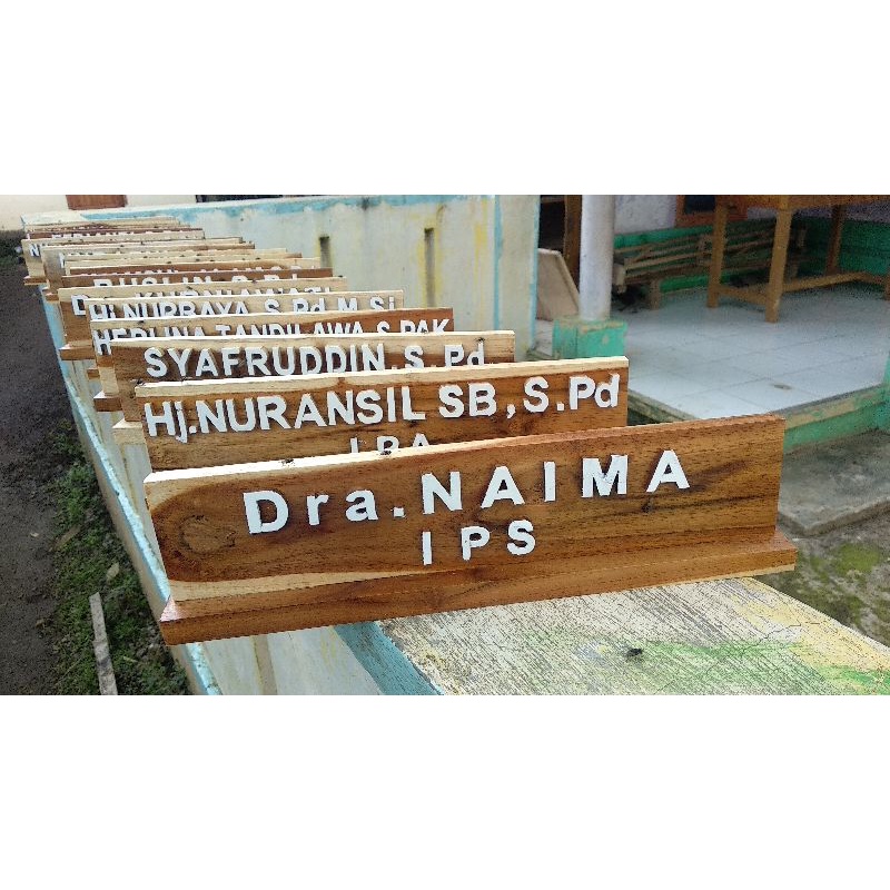 Jual Papan Nama Meja Kantor Terbuat Dari Kayu Jati Shopee Indonesia