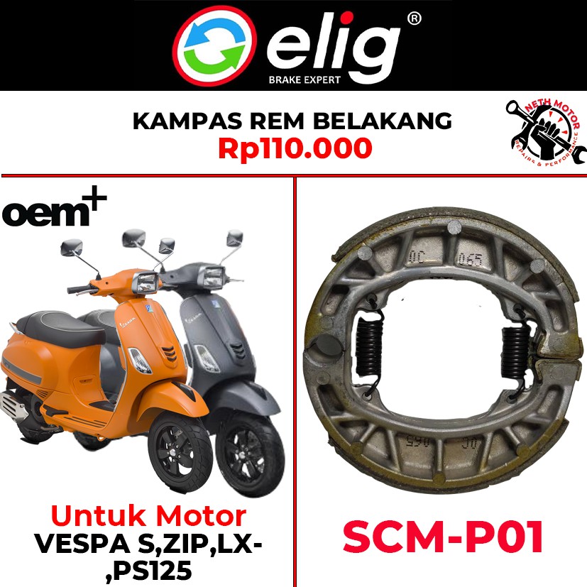 Jual Kampas Rem Belakang Tromol Elig Vespa Lx Lx S Vespa S Zip Scm