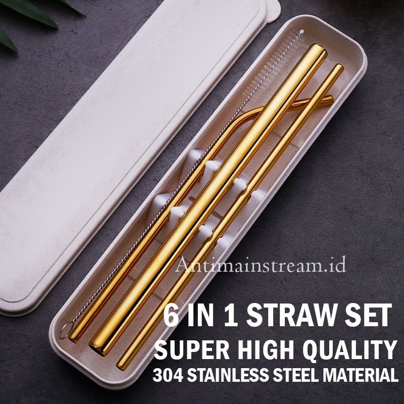 Jual In Set Sedotan Stainless Steel Sus Sedotan Stainless Set