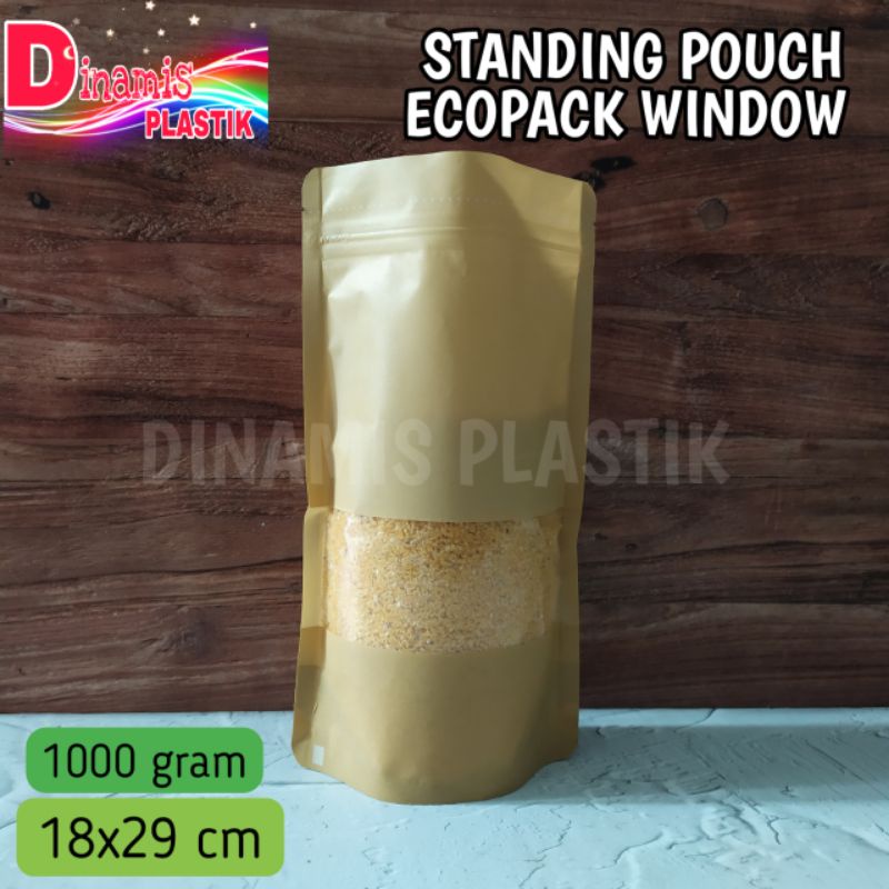 Jual Standing Pouch Paper Kraft Window Gram X Cm Ecopack Kpack