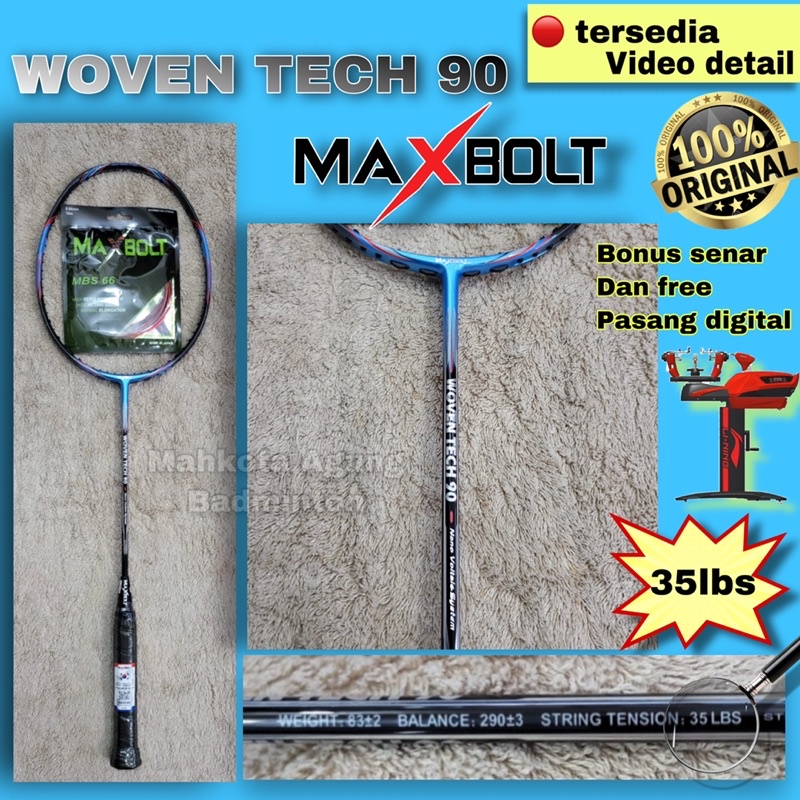 Jual Raket Badminton Bulutangkis Maxbolt Woven Tech Tech Lbs