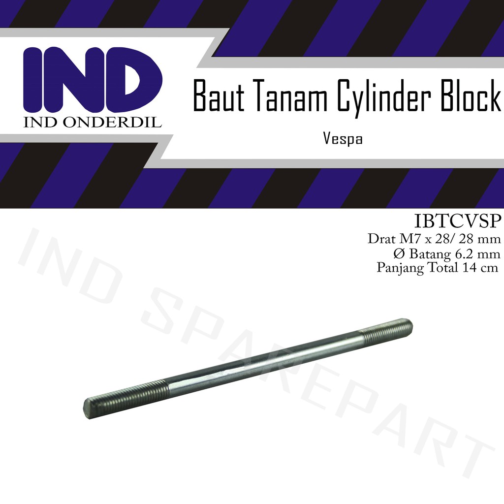 Jual Baut Baud Tanam Boring Cylinder Silinder Block Blok Vespa M