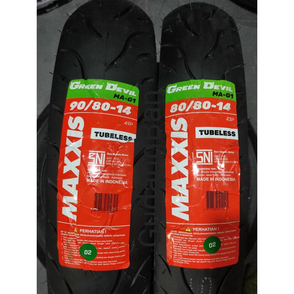 Jual PAKET 2 BAN RING 14 HOT PROMO Maxxis Green Devil UK 80 80 14