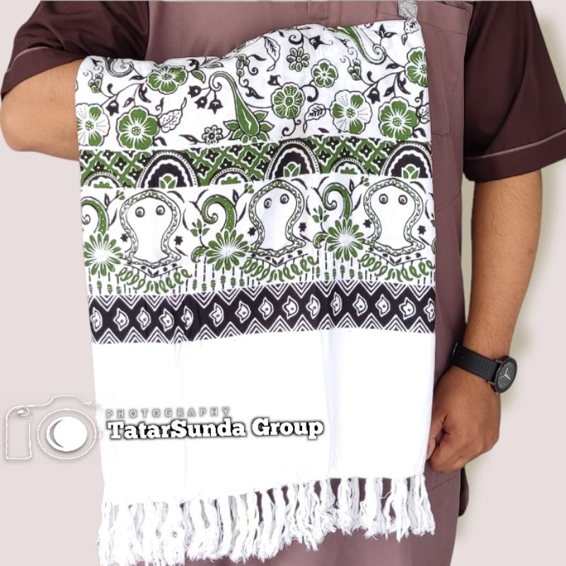 Jual Sorban Rida Solo Panjang Jumbo Putih Motif Batik Kasmiri Printing