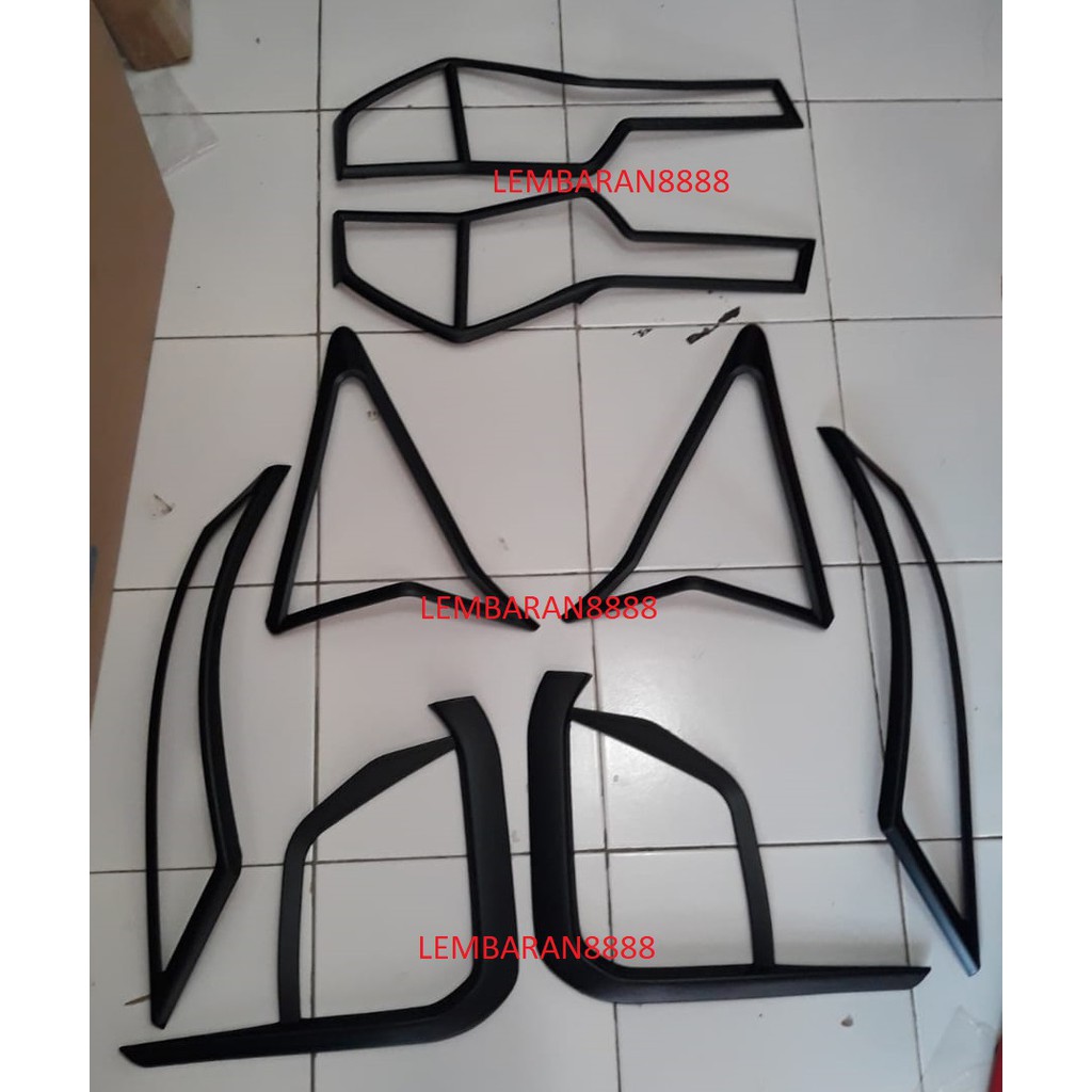 Jual Paket Garnish Depan Belakang All New Pajero Hitam Doff