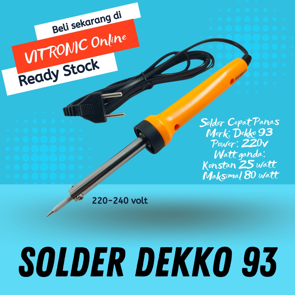 Jual Solder Dekko 93 Dual Quick Heat Soldering Button 25 80 Watt