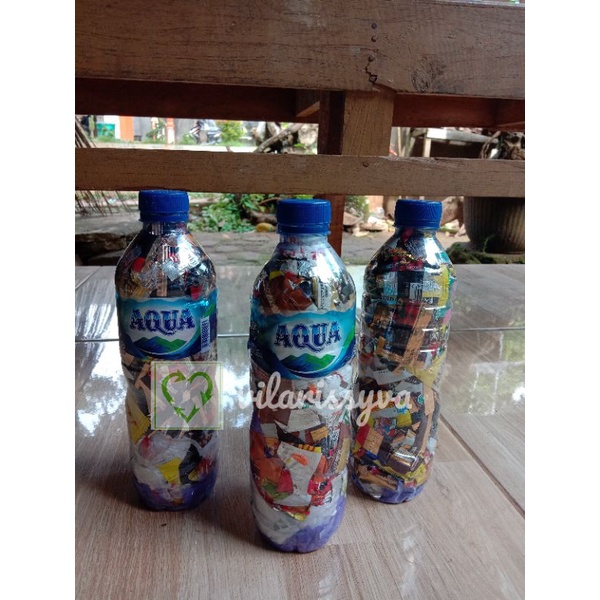 Jual Ecobrick Aqua 600 Ml Berat 200gram Shopee Indonesia